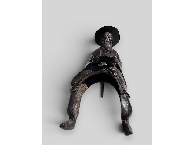 Large chinese bronze su shi - su dongpo riding his mule statue - afbeelding 15 van  27
