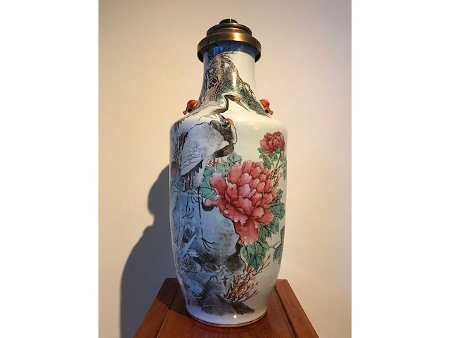 Large 'qianjiang cai' vase lamp - afbeelding 29 van  39