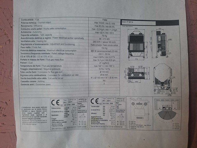 L’artictico monoblock 80cm pelletkachel - afbeelding 4 van  4