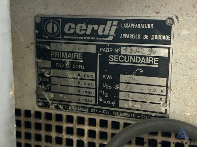 Lasapparaat cerdi 350 aob, serienummer 13a2 90. voorzien van een aparte draadaanvoerunit. - afbeelding 4 van  4