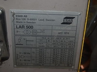 Lasapparaat, esab, lar 500 puls-aid, 500a, werking niet gekend - afbeelding 3 van  4
