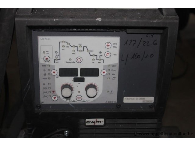 Lasapparaat ewm multimatrix taurus s 355, 400 v, serienummer 0000574603, laskabels, toorts, massaklem, gasslang, werking niet gekend - afbeelding 2 van  3