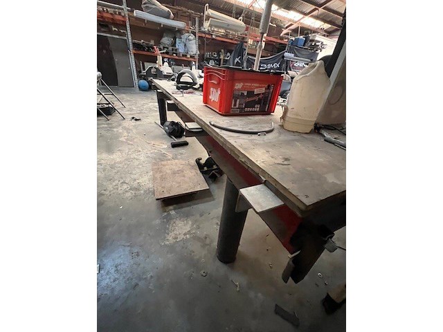 Lasmanipulator hbm machiines 9325 13mm, zware metalen werkbank met houten blad 124x385 cm (12) - afbeelding 5 van  11