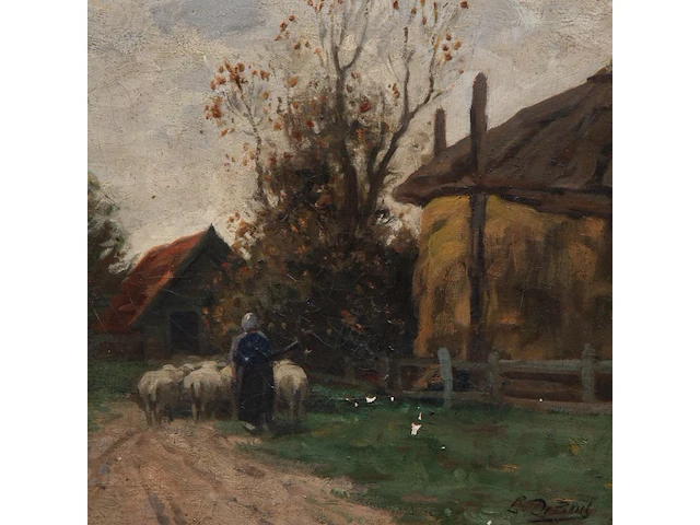 Laurent de beul (1821-1872), the return of the shepherdess with her flock of sheep, oil on canvas 42 x 62 cm. (16.53 x 24.41 in.), frame: 72 x 92 cm. (28.35 x 36.21 in.) - afbeelding 5 van  6