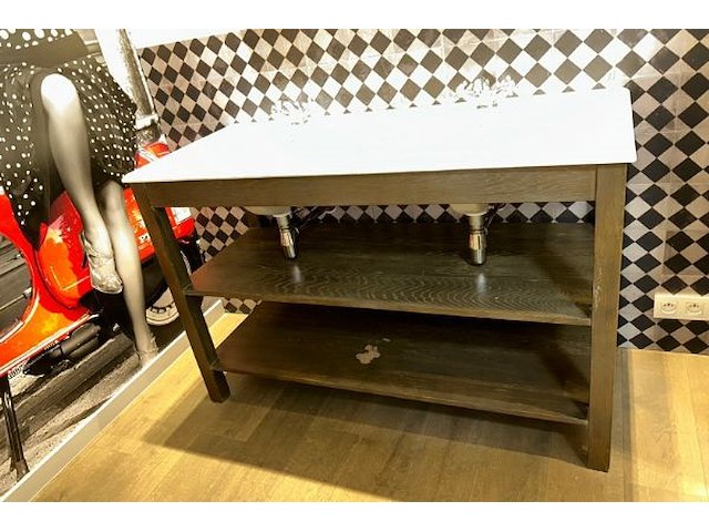 Lavabo 2 kraans + meubel en spiegel - afbeelding 3 van  10
