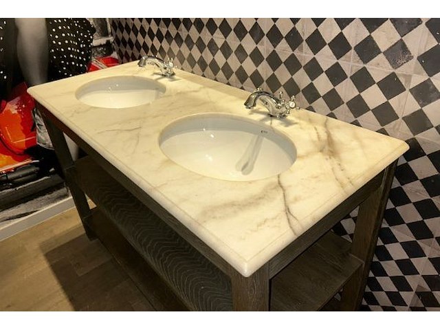 Lavabo 2 kraans + meubel en spiegel - afbeelding 4 van  10