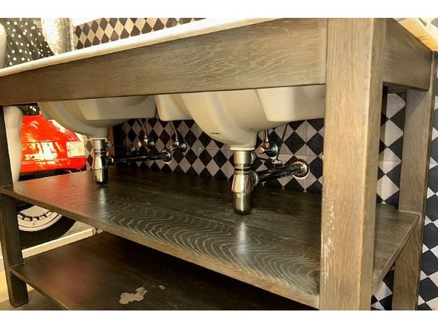 Lavabo 2 kraans + meubel en spiegel - afbeelding 6 van  10