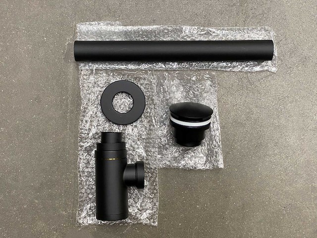 Lavinno - design sifon met afvoerplug mat zwart - afbeelding 2 van  5