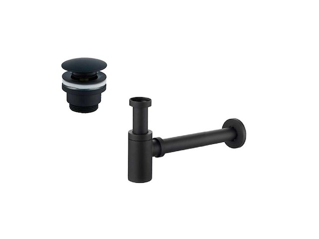 Lavinno - design sifon met afvoerplug mat zwart - afbeelding 1 van  6