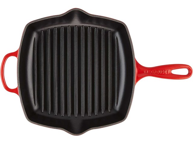 Le creuset koekenpan geëmailleerd gietijzeren grill, vierkant, 26 cm, 2,86 kg, cherry, 20183260600422 - afbeelding 5 van  8