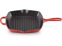Le creuset koekenpan geëmailleerd gietijzeren grill, vierkant, 26 cm, 2,86 kg, cherry, 20183260600422 - afbeelding 2 van  8