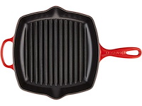 Le creuset koekenpan geëmailleerd gietijzeren grill, vierkant, 26 cm, 2,86 kg, cherry, 20183260600422 - afbeelding 7 van  8