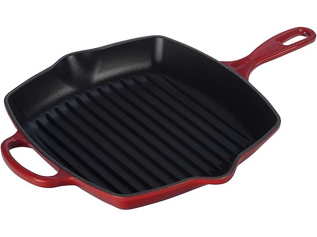 Le creuset koekenpan geëmailleerd gietijzeren grill, vierkant, 26 cm, 2,86 kg, cherry, 20183260600422 - afbeelding 8 van  8