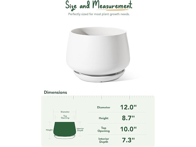 Le tauci keramische bloempot (30 cm) - afbeelding 2 van  3
