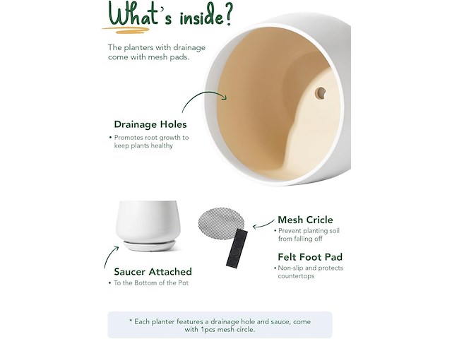 Le tauci keramische bloempot (30 cm) - afbeelding 3 van  3