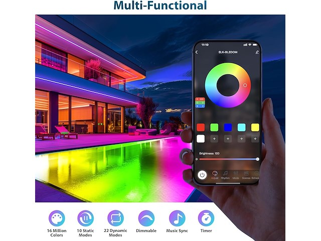 Led- zwembadverlichting rgb - afbeelding 2 van  4