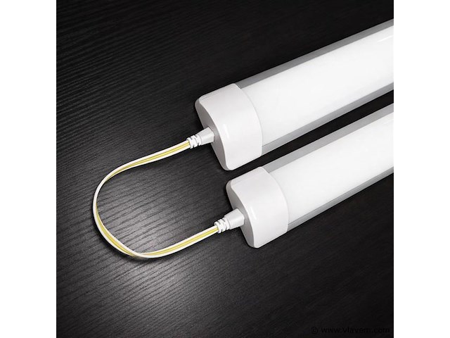 Led batten 18w – 60cm – 6500k koud wit – ip20 stofdicht – koppelbaar (x100) - afbeelding 3 van  5