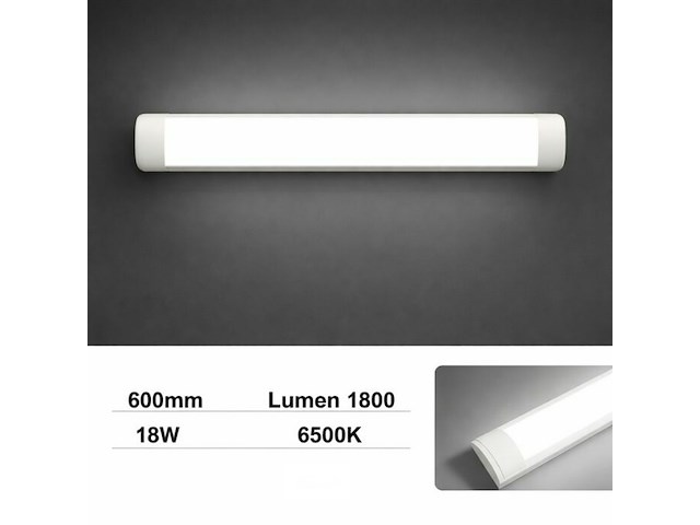 Led batten 18w – 60cm – 6500k koud wit – ip20 stofdicht – koppelbaar (x20) - afbeelding 1 van  6