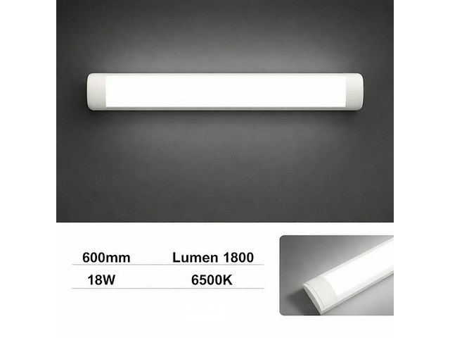 Led batten 18w – 60cm – 6500k koud wit – ip20 stofdicht – koppelbaar (x40) - afbeelding 2 van  6