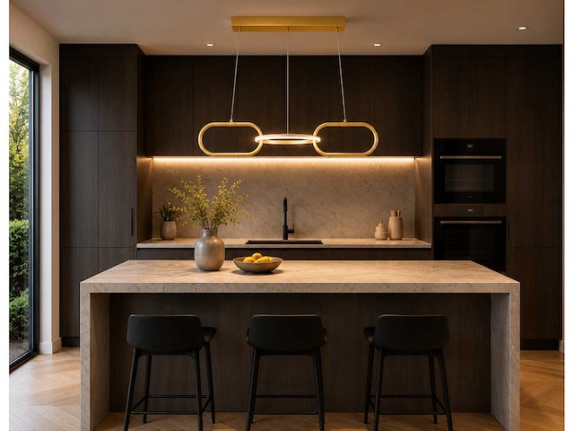 Led design hanglamp 20w – 4000k neutraal wit - rose gold – ip20 – empire-20 - afbeelding 3 van  5