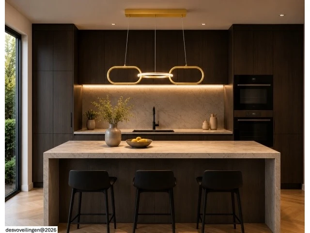 Led design hanglamp 20w – 4000k neutraal wit - rose gold – ip20 – empire-20 - afbeelding 4 van  6