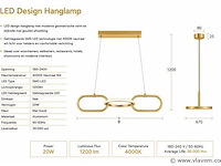 Led design hanglamp 20w – 4000k neutraal wit - rose gold – ip20 – empire-20 - afbeelding 4 van  5