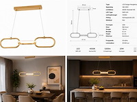 Led design hanglamp 20w – 4000k neutraal wit - rose gold – ip20 – empire-20 - afbeelding 5 van  5