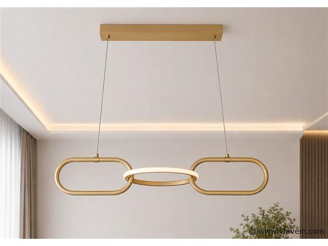 Led design hanglamp 20w – 4000k neutraal wit - rose gold – ip20 – empire-20 - afbeelding 1 van  5