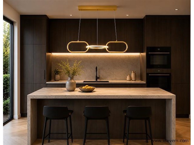 Led design hanglamp 20w – 4000k neutraal wit - rose gold – ip20 – empire-20 - afbeelding 3 van  5