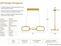 Led design hanglamp 20w – 4000k neutraal wit - rose gold – ip20 – empire-20 - afbeelding 4 van  5