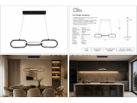 Led design hanglamp 20w – 4000k neutraal wit - zwart – ip20 – empire-20 - afbeelding 2 van  5