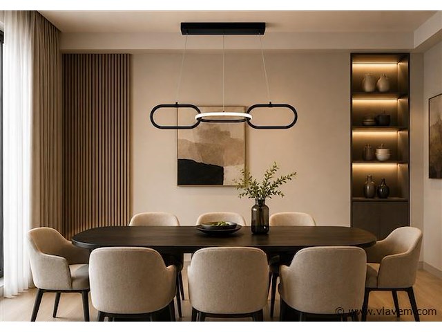 Led design hanglamp 20w – 4000k neutraal wit - zwart – ip20 – empire-20 - afbeelding 3 van  5