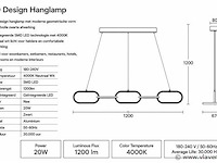 Led design hanglamp 20w – 4000k neutraal wit - zwart – ip20 – empire-20 - afbeelding 4 van  5