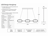Led design hanglamp 20w – 4000k neutraal wit - zwart – ip20 – empire-20 - afbeelding 4 van  5