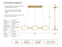Led design hanglamp 36w – 4000k neutraal wit - rose gold – ip20 – empire-36 - afbeelding 5 van  5