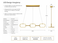Led design hanglamp 36w – 4000k neutraal wit - rose gold – ip20 – empire-36 - afbeelding 4 van  5