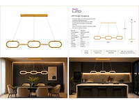 Led design hanglamp 36w – 4000k neutraal wit - rose gold – ip20 – empire-36 - afbeelding 5 van  5