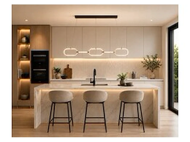 Led design hanglamp 36w – 4000k neutraal wit - rose gold – ip20 – empire-36 - afbeelding 1 van  6