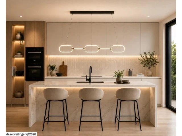 Led design hanglamp 36w – 4000k neutraal wit - rose gold – ip20 – empire-36 - afbeelding 2 van  6