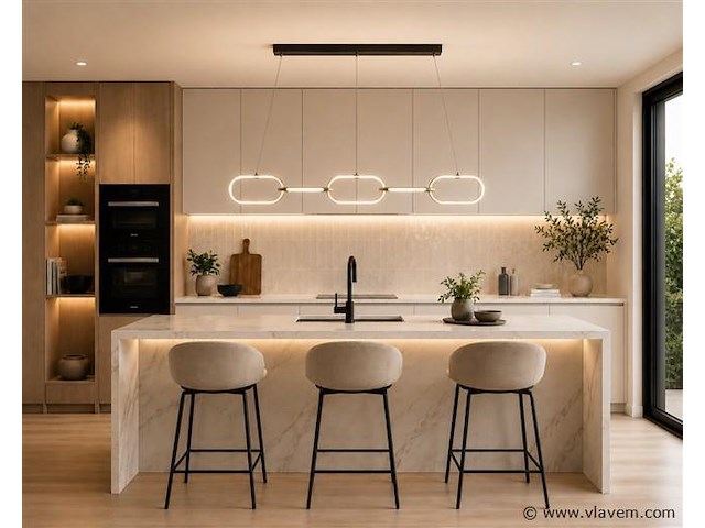 Led design hanglamp 36w – 4000k neutraal wit - rose gold – ip20 – empire-36 - afbeelding 1 van  5