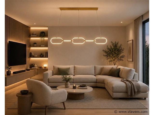 Led design hanglamp 36w – 4000k neutraal wit - rose gold – ip20 – empire-36 - afbeelding 3 van  5