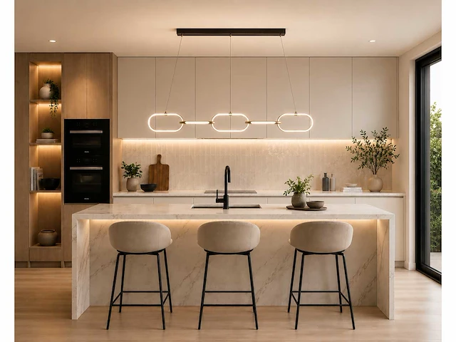 Led design hanglamp 36w – 4000k neutraal wit - rose gold – ip20 – empire-36 - afbeelding 1 van  5