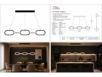 Led design hanglamp 36w – 4000k neutraal wit - zwart – ip20 – empire-36 - afbeelding 4 van  5