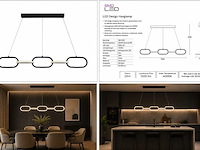 Led design hanglamp 36w – 4000k neutraal wit - zwart – ip20 – empire-36 - afbeelding 5 van  5