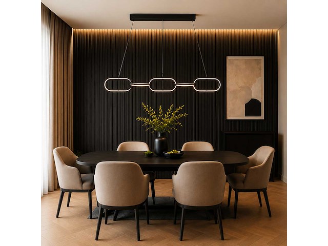 Led design hanglamp 36w – 4000k neutraal wit - zwart – ip20 – empire-36 - afbeelding 1 van  5