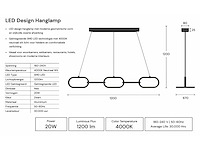 Led design hanglamp 36w – 4000k neutraal wit - zwart – ip20 – empire-36 - afbeelding 4 van  5