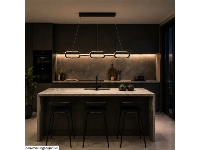 Led design hanglamp 36w – 4000k neutraal wit - zwart – ip20 – empire-36 - afbeelding 4 van  6