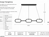 Led design hanglamp 36w – 4000k neutraal wit - zwart – ip20 – empire-36 - afbeelding 5 van  6