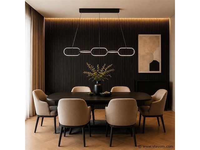 Led design hanglamp 36w – 4000k neutraal wit - zwart – ip20 – empire-36 - afbeelding 1 van  5