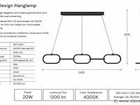 Led design hanglamp 36w – 4000k neutraal wit - zwart – ip20 – empire-36 - afbeelding 4 van  5